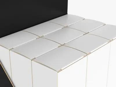 Paper boxes on tray set 3D model