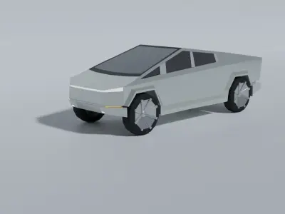 Cybertruck Low poly futuristic car Free low-poly 3D model