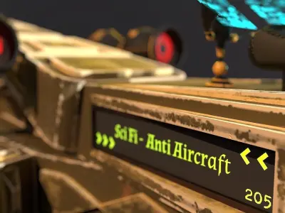 Sci Fi Anti Aircarft Free low-poly 3D model