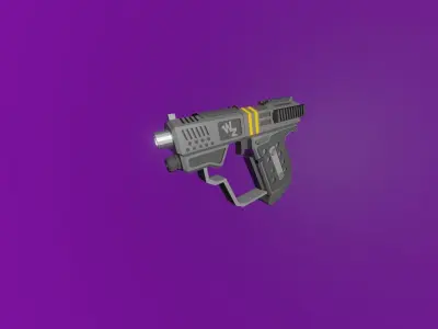 Futuristic Pocket Pistol Low-poly 3D model