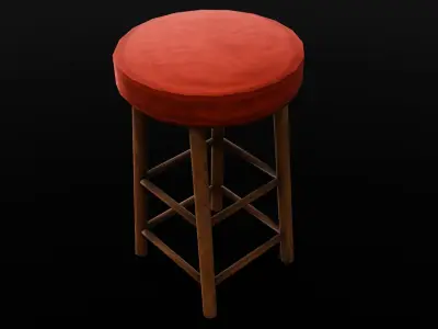 Stool Chair 3D Model  Low-poly 3D model