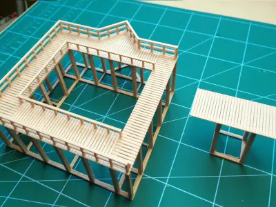 Wooden bathing pier 1-87 FDM 3D print model