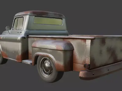 Vintage Rusty Pickup Truck 3D Model 3D model 22