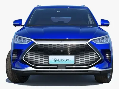 BYD SONG PLUS DM-i AWD 2022 with interior Low-poly 3D model