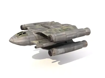 Low poly combat spaceship Free 3D model