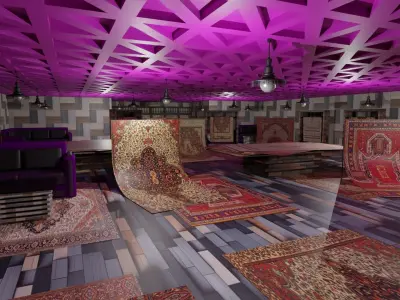 Carpet Rug Store Low-poly 3D model
