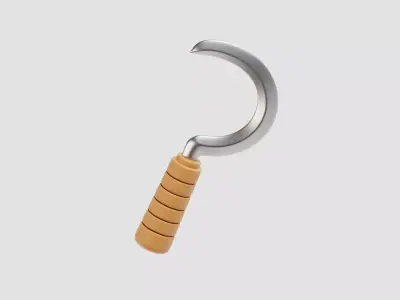 Sickle 3d model Low-poly 3D model
