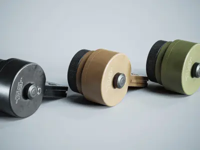 X Products X-91 50 Round Drum Magazine AR Low-poly 3D model