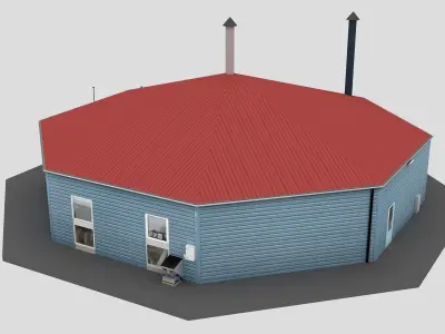 Realistic European City Block Building  22 Low-poly 3D model