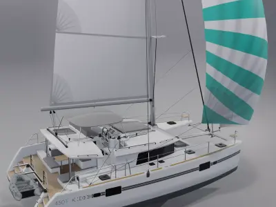 Lagoon 450 F Catamaran 3D Model PBR Rendering 2025 3D model 3D model