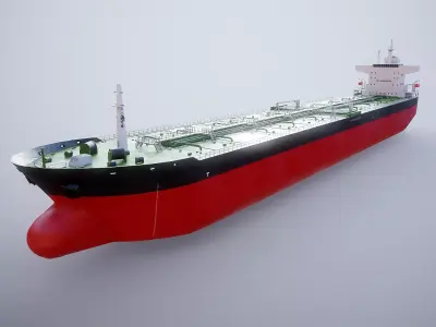 Oil Tanker Vessel Low-poly 3D model