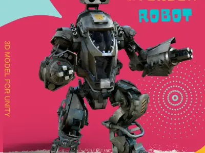 Avenger robot Low-poly 3D model