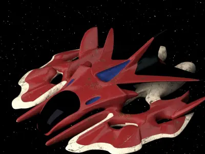 living spaceship PBR Low-poly 3D model