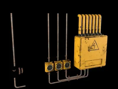Game Ready 3D Fuse Box Low-poly 3D model