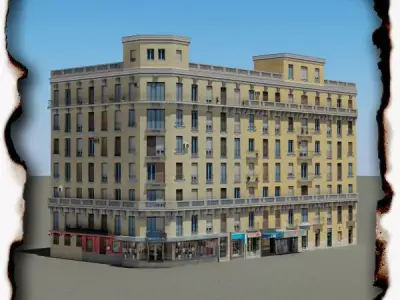 Building apartment - apartment Low-poly 3D model order