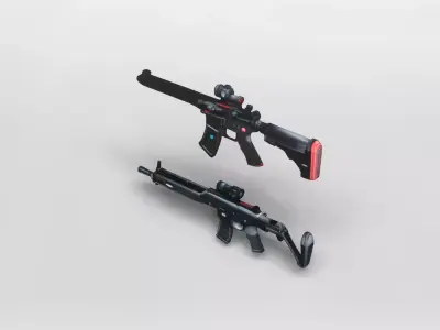 Modern Tactical Assault Rifle 3D Model 3D model purchase