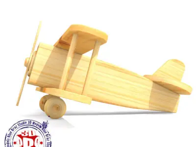 wooden airplane 3D model get