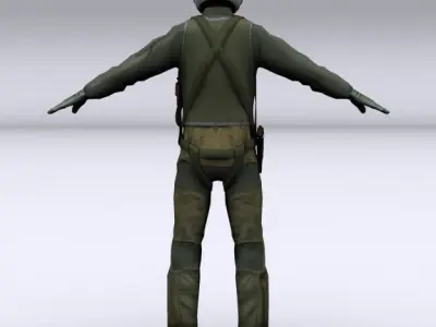 Fighter pilot 3D model purchase