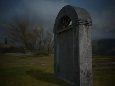 Old textured Gate  Free low-poly 3D model