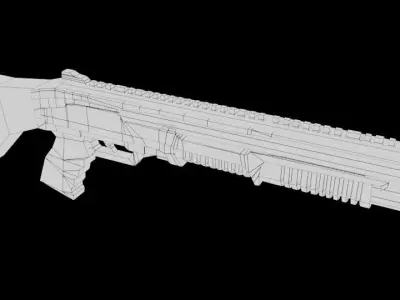 High-Quality 3D Shotgun - Game-Ready Asset Low-poly 3D model