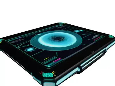 Futuristic Data Tablet Holographic 3D model