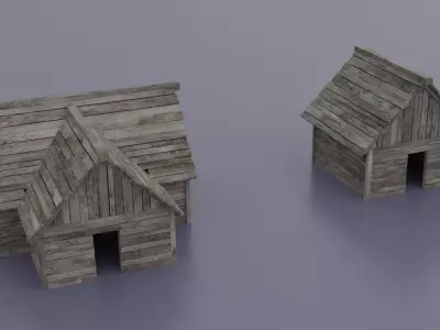 Fishermens buildings Free low-poly 3D model