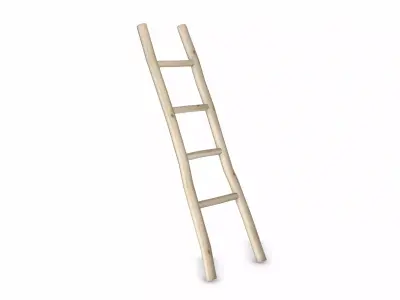 Low Poly Wood Ladder Low-poly 3D model
