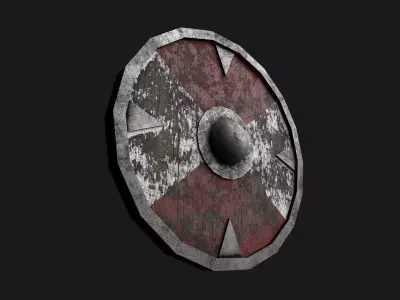 Viking Shield game ready 3d model Free low-poly 3D model