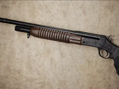 Game Ready Rossi S12 Shotgun PBR Rigged Low-poly 3D model