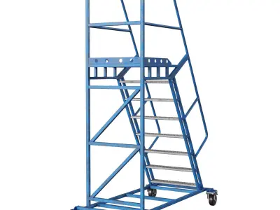 Metal Platform Ladder 3D model