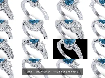 3DM 71 ENGAGEMENT RING FILES 3D Model Pack