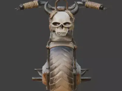 Wasteland Outlaw Chopper Motorcycle Low-poly 3D model