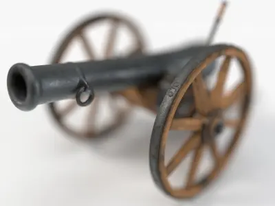 Medieval style ramadan cannon with 4K PBR textures 3D model