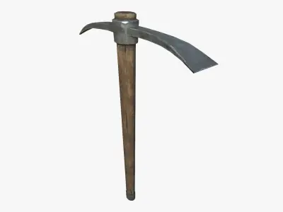 Pickaxe wooden axe Low-poly 3D model