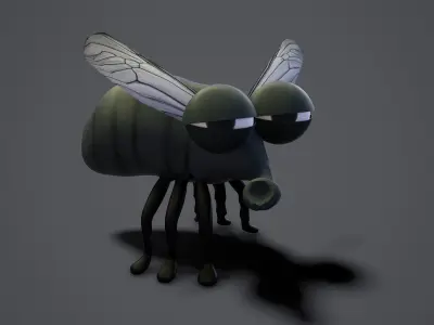 cartoon fly Low-poly 3D model purchase