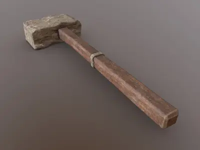Hammer - Stone Low-poly 3D model