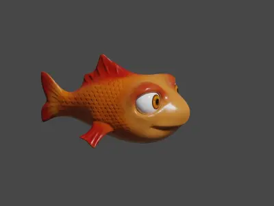 Fish character Free low-poly 3D model