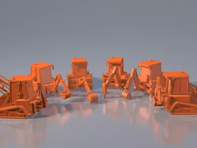 model of a crawler mini tractor JCB 3D model