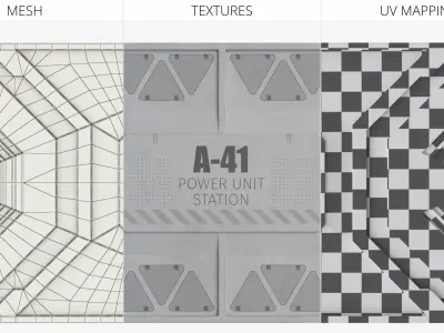 Sci-Fi Power Grid Hatch A-41 White 3D model
