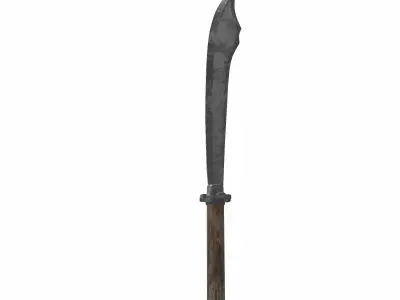 japanese samurai naginata yari 01  3D model