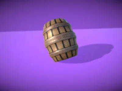 Cartoon Barrel Low-poly 3D model