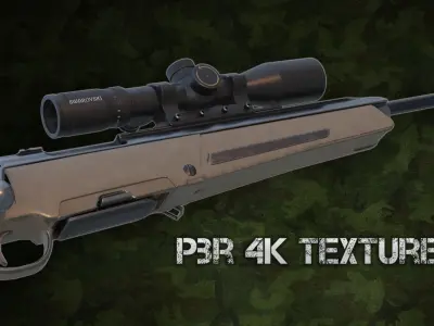 Steyr Scout Sniper Rifle Low-poly 3D model