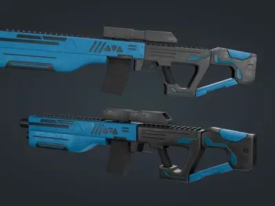 Sci-Fi Machine Gun - game ready - PBR Low-poly 3D model