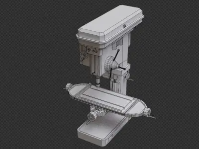 technical industrial machine Low-poly 3D model