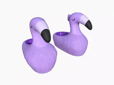 Slippers C04 Purple Flamingo - Costume Character Design Low-poly 3D model