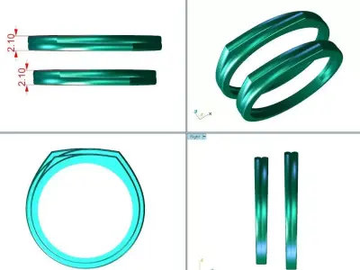 Wedding rings - 8 3D model