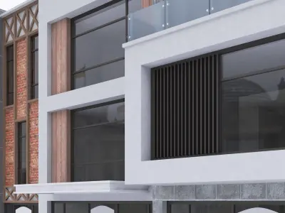 Office Building Low-poly 3D model 2