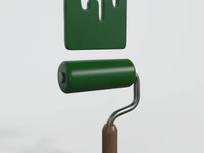 Paint Roller 3D model get