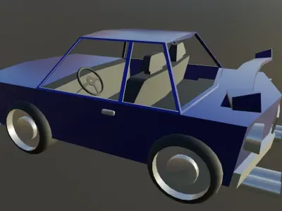 Low poly simple car Free low-poly 3D model
