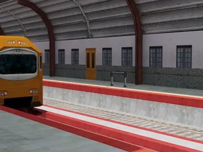 Train Station Free low-poly 3D model
